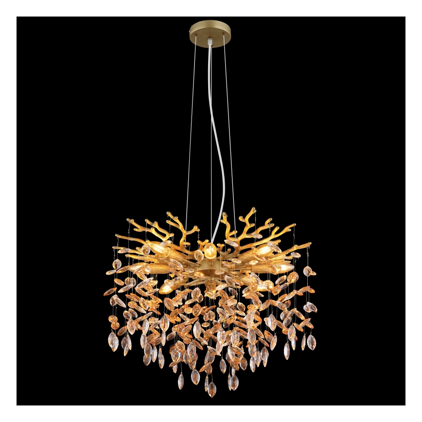 Globo - 8xE14/40W/230V Cable Pendant Chandelier, Gold