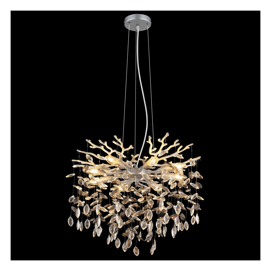 Globo - Cable-Hung Chandelier 8xE14/40W/230V, Silver