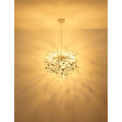 Globo - Cable-Hung Chandelier 8xE14/40W/230V, Silver