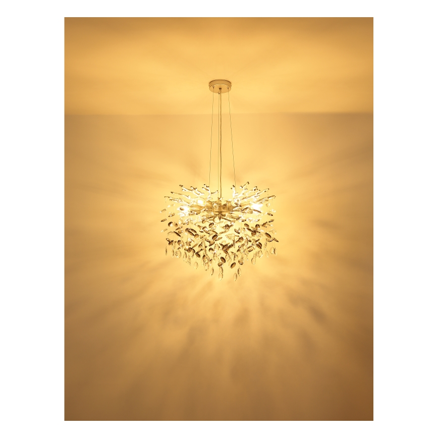 Globo - Cable-Hung Chandelier 8xE14/40W/230V, Silver