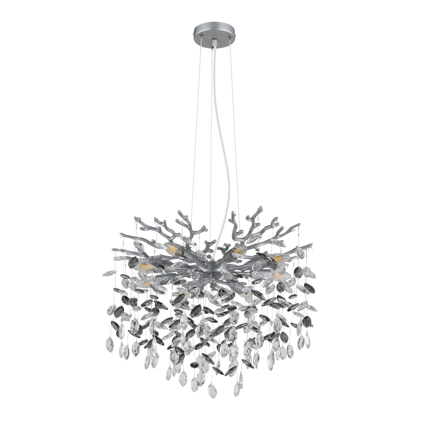 Globo - Cable-Hung Chandelier 8xE14/40W/230V, Silver