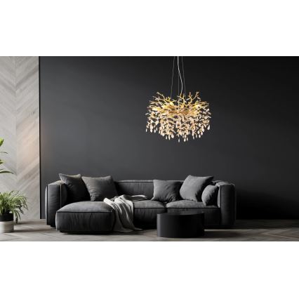 Globo - Cable-hung chandelier 10xE14/40W/230V, gold finish