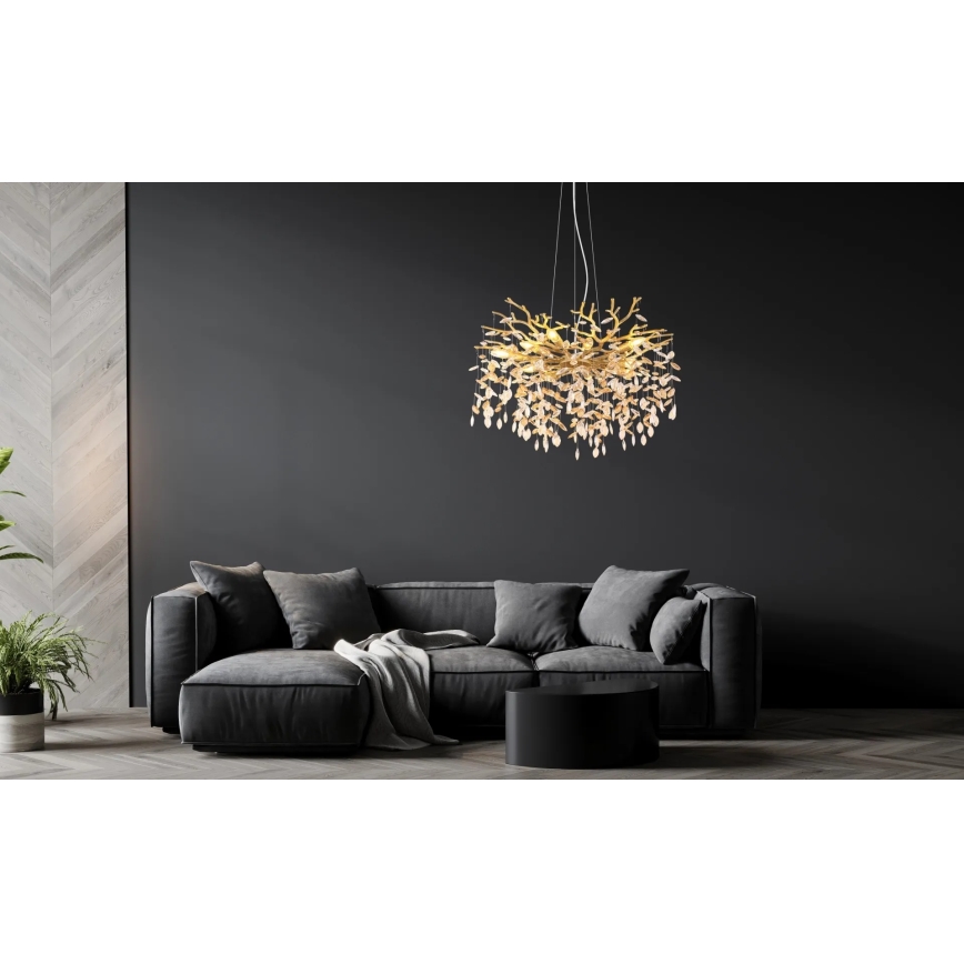 Globo - Cable-hung chandelier 10xE14/40W/230V, gold finish