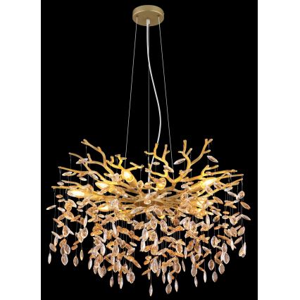Globo - Cable-hung chandelier 10xE14/40W/230V, gold finish