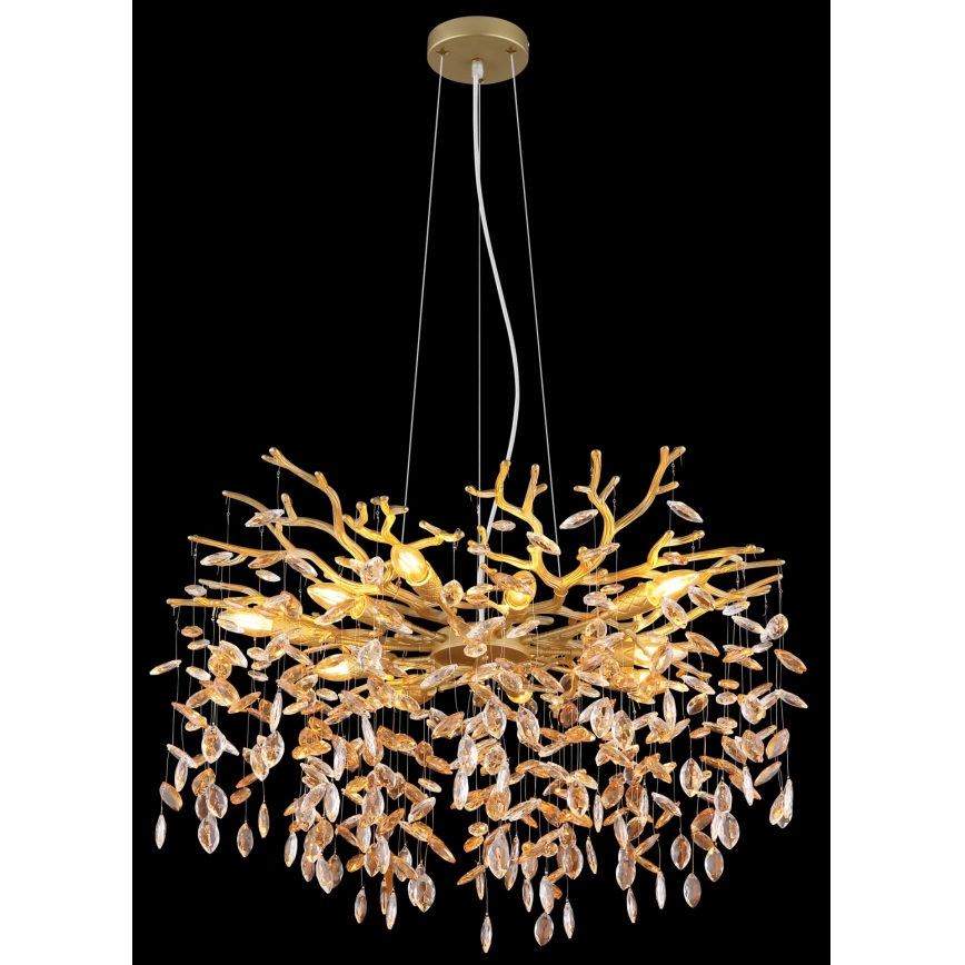 Globo - Cable-hung chandelier 10xE14/40W/230V, gold finish