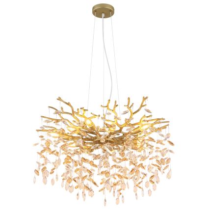Globo - Cable-hung chandelier 10xE14/40W/230V, gold finish