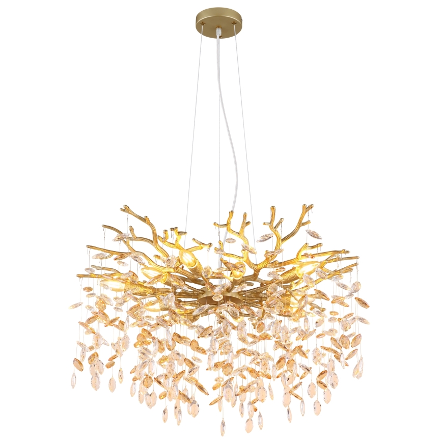 Globo - Cable-hung chandelier 10xE14/40W/230V, gold finish