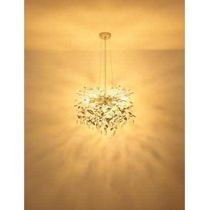 Globo - Cable-suspended chandelier 10xE14/40W/230V silver