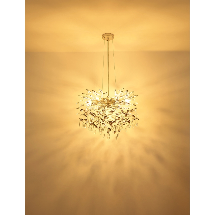 Globo - Cable-suspended chandelier 10xE14/40W/230V silver