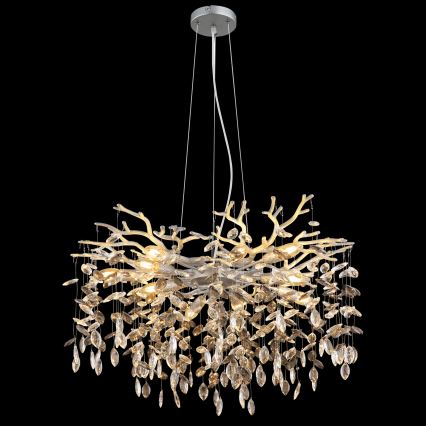 Globo - Cable-suspended chandelier 10xE14/40W/230V silver