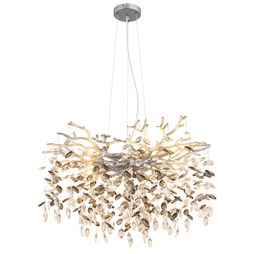 Globo - Cable-suspended chandelier 10xE14/40W/230V silver