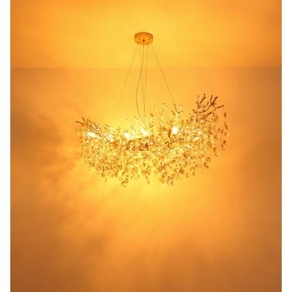 Globo - Cable-suspended chandelier 10xE14/40W/230V, gold