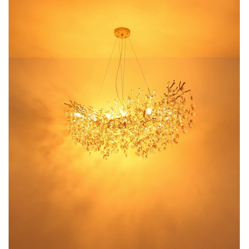Globo - Cable-suspended chandelier 10xE14/40W/230V, gold