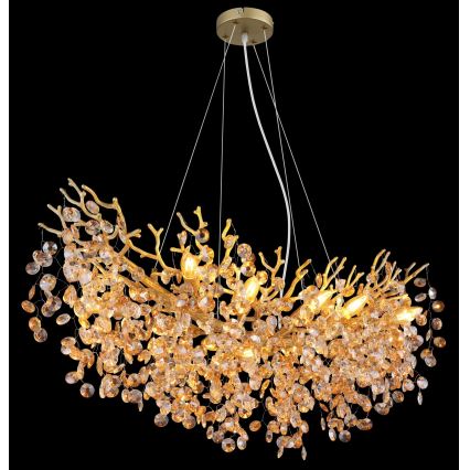 Globo - Cable-suspended chandelier 10xE14/40W/230V, gold