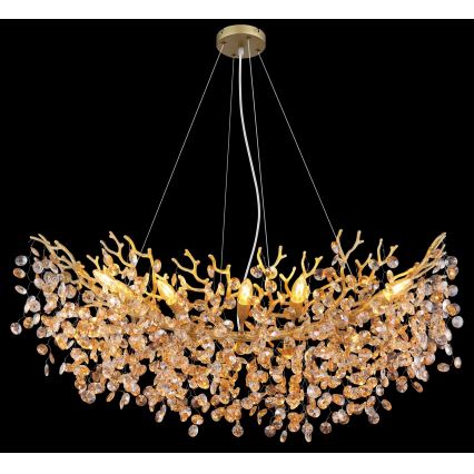 Globo - Cable-suspended chandelier 10xE14/40W/230V, gold
