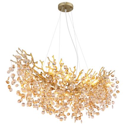Globo - Cable-suspended chandelier 10xE14/40W/230V, gold