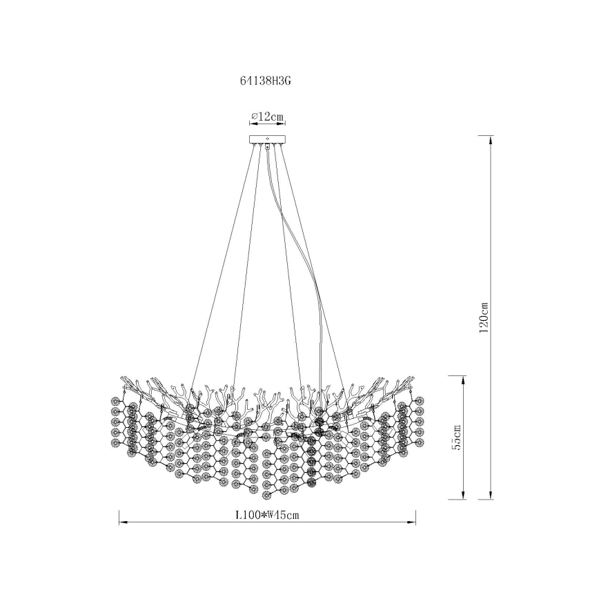 Globo - Cable-suspended chandelier 10xE14/40W/230V, gold