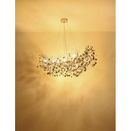 Globo - Cable-suspended chandelier 10 x E14/40W/230V, silver