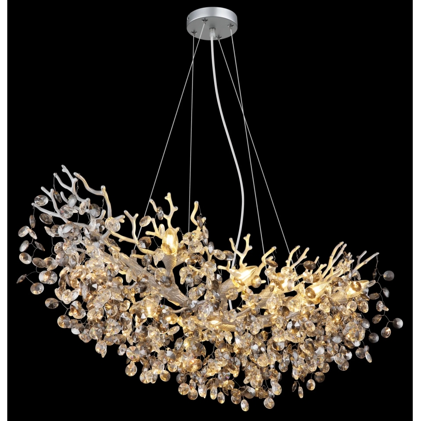 Globo - Cable-suspended chandelier 10 x E14/40W/230V, silver