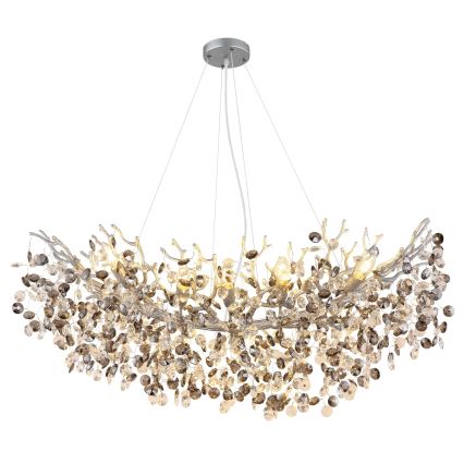 Globo - Cable-suspended chandelier 10 x E14/40W/230V, silver