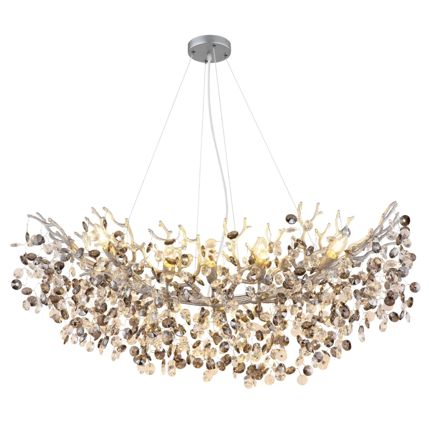Globo - Cable-suspended chandelier 10 x E14/40W/230V, silver