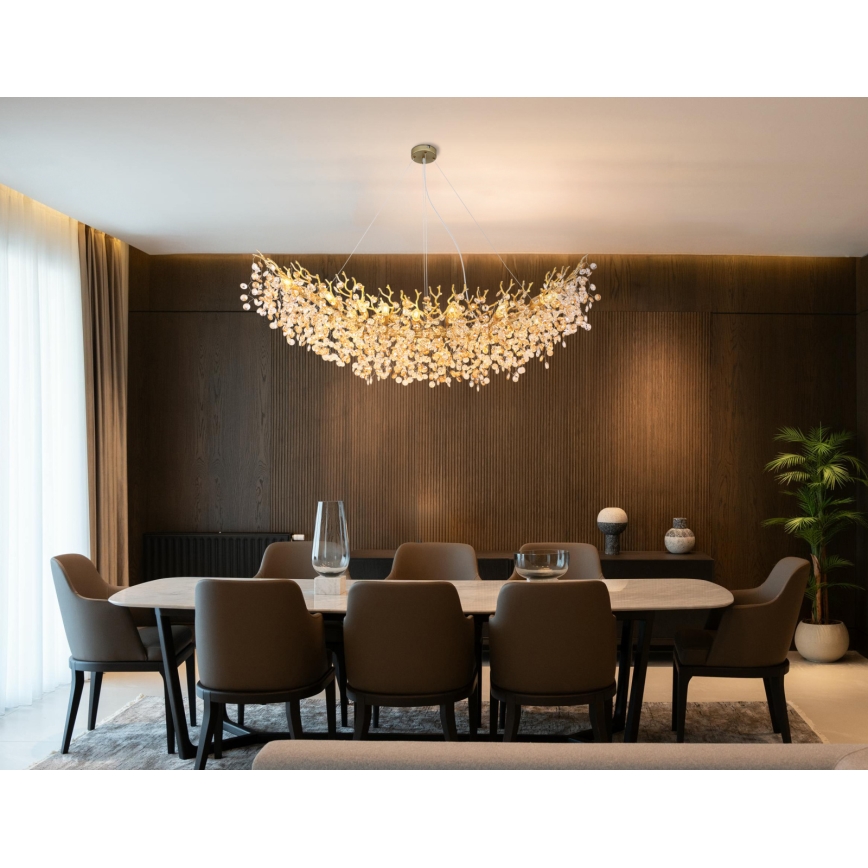 Globo - Cable-hung chandelier 16xE14/40W/230V gold