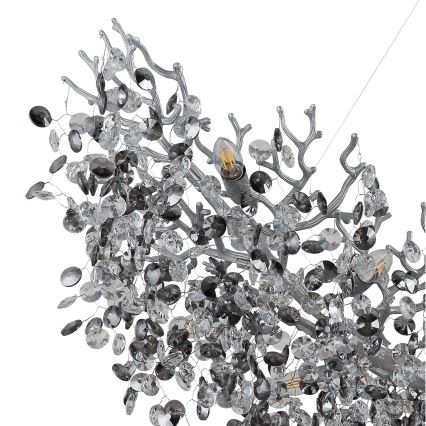 Globo - Cable-Suspended Chandelier 16xE14/40W/230V Silver