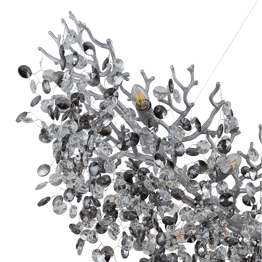 Globo - Cable-Suspended Chandelier 16xE14/40W/230V Silver