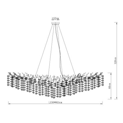 Globo - Cable-Suspended Chandelier 16xE14/40W/230V Silver