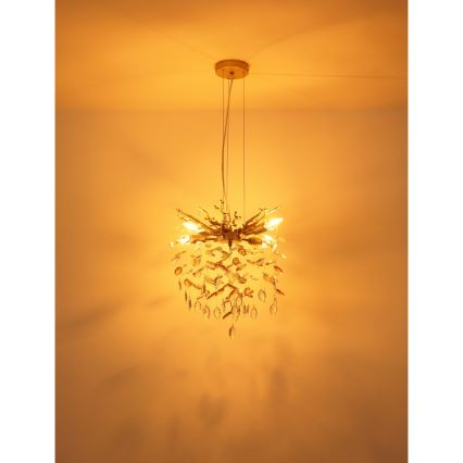 Globo - Cable-suspended chandelier 4xE14/40W/230V gold
