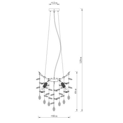 Globo - Cable-suspended chandelier 4xE14/40W/230V gold