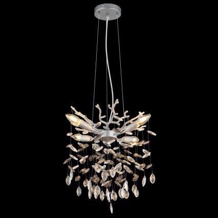 Globo - Cable-hung pendant light 4xE14/40W/230V silver