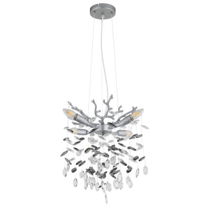 Globo - Cable-hung pendant light 4xE14/40W/230V silver