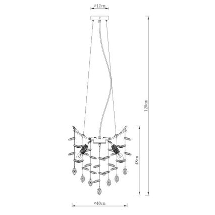 Globo - Cable-hung pendant light 4xE14/40W/230V silver