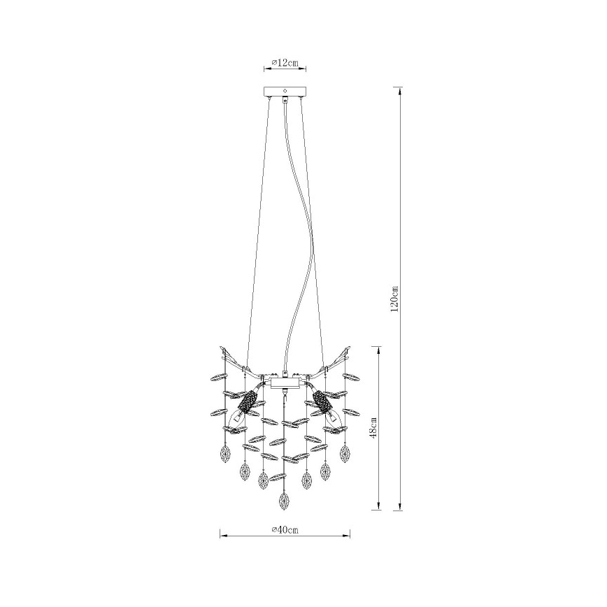 Globo - Cable-hung pendant light 4xE14/40W/230V silver