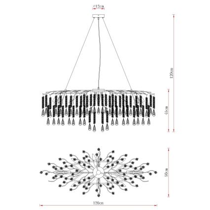 Globo - Cable-suspended chandelier 12xE14/40W/230V
