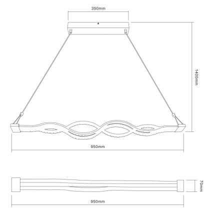 Globo 67109-30 - LED Dimming chandelier on a string PILLA 1xLED/30W/230V + Remote control