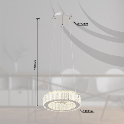 Globo - LED Dimmable chandelier on a string LED/30W/230V 2700-6000K d. 30 cm + remote control