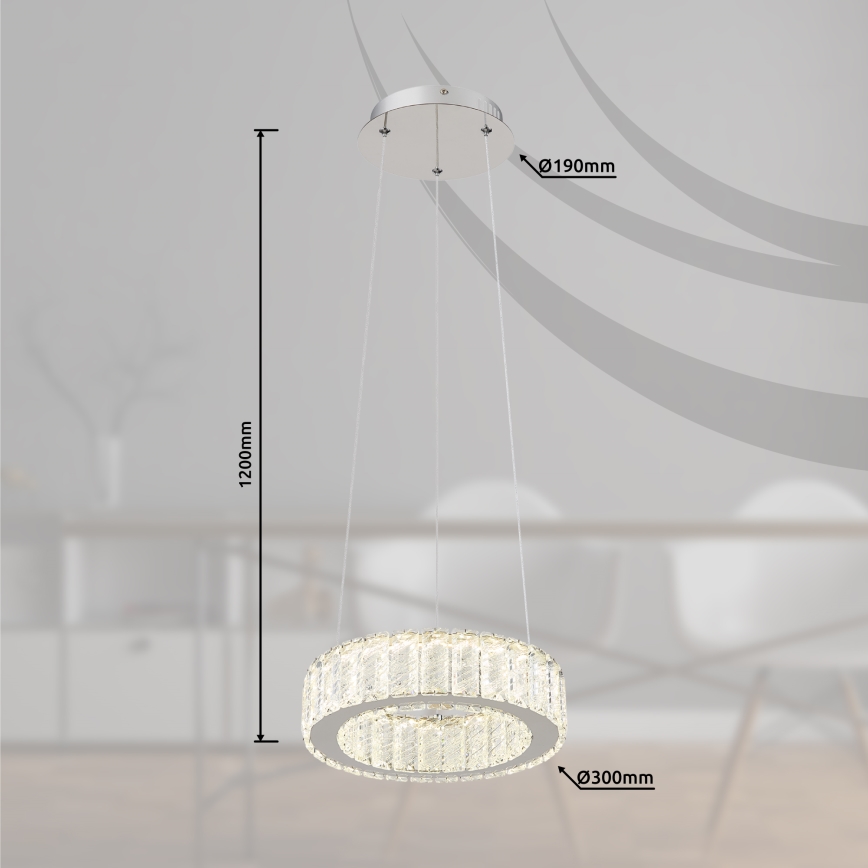 Globo - LED Dimmable chandelier on a string LED/30W/230V 2700-6000K d. 30 cm + remote control