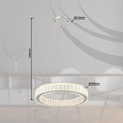 Globo - LED Dimmable chandelier on a string LED/50W/230V 2700-6000K d. 50 cm + remote control
