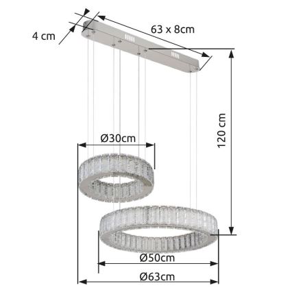 Globo - LED Dimmable chandelier on a string LED/80W/230V 2700-6000K + remote control