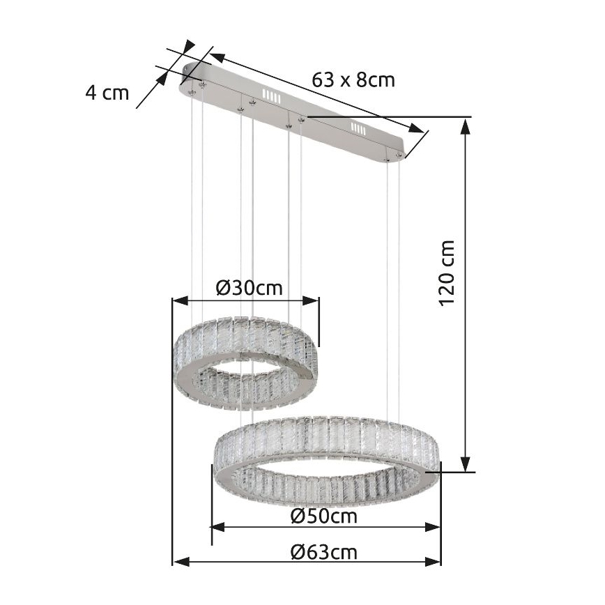 Globo - LED Dimmable chandelier on a string LED/80W/230V 2700-6000K + remote control