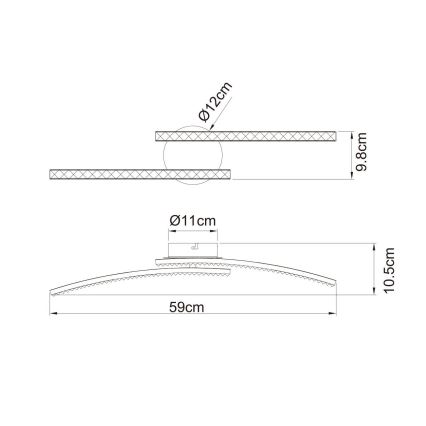 Globo - LED Bathroom surface-mounted chandelier 2xLED/6W/230V IP44