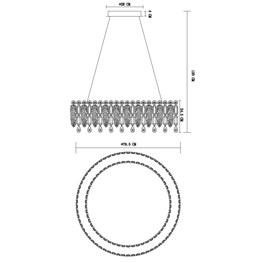 Globo - Dimmable pendant chandelier suspended on cable LED/78W/230V 2700-6000K + remote control