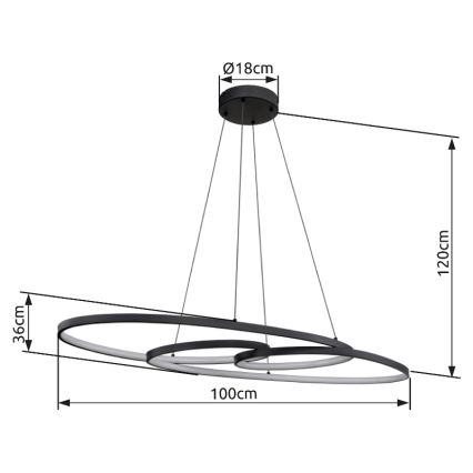 Globo - LED Chandelier on a string LED/39W/230V 2700/4000/6500K