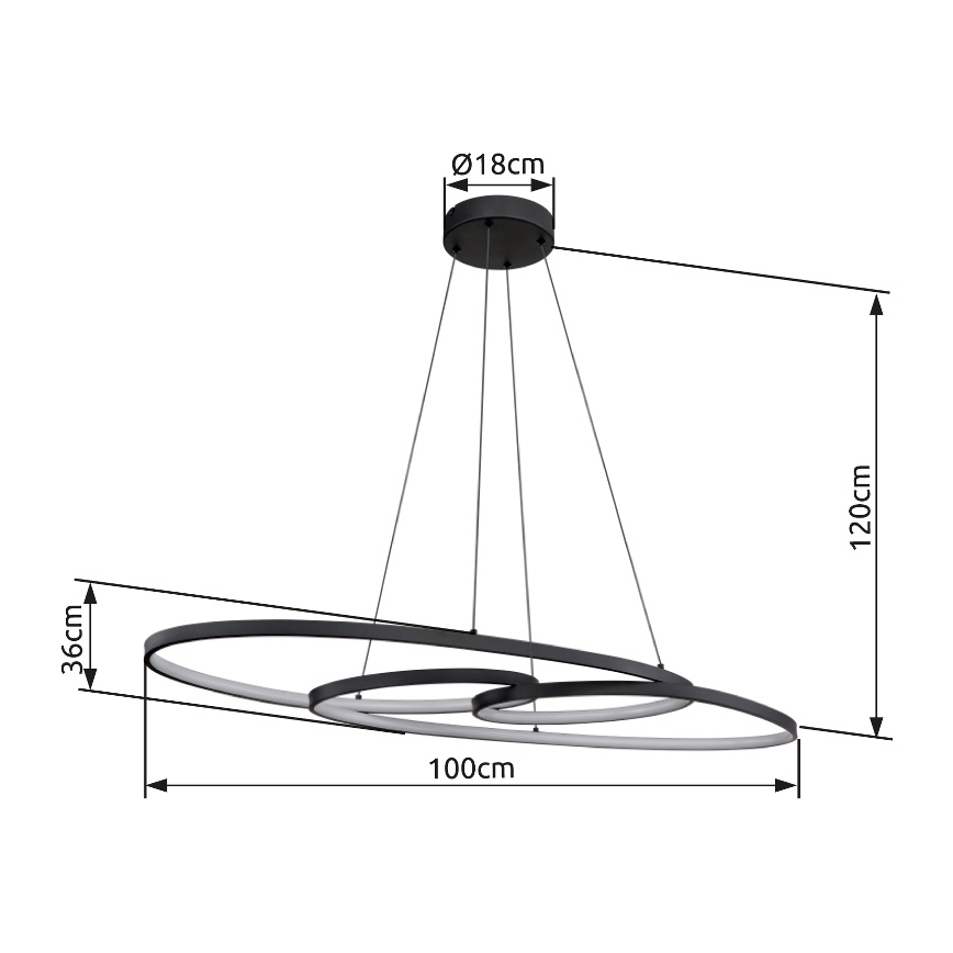 Globo - LED Chandelier on a string LED/39W/230V 2700/4000/6500K