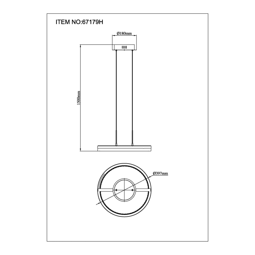 Globo - LED pendant on cable LED/40W/230V 3000/4000/6000K dia. 39.7 cm