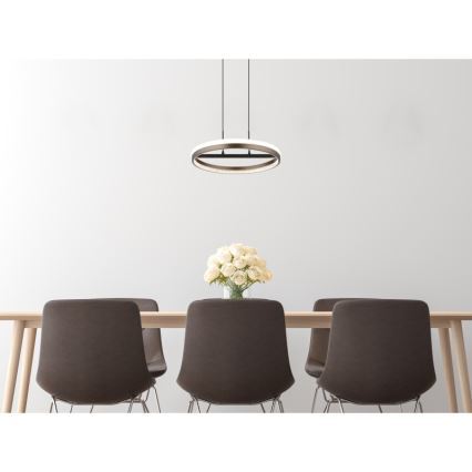 Globo - LED Chandelier on a string LED/40W/230V 3000/4000/6000K d. 39,7 cm brown