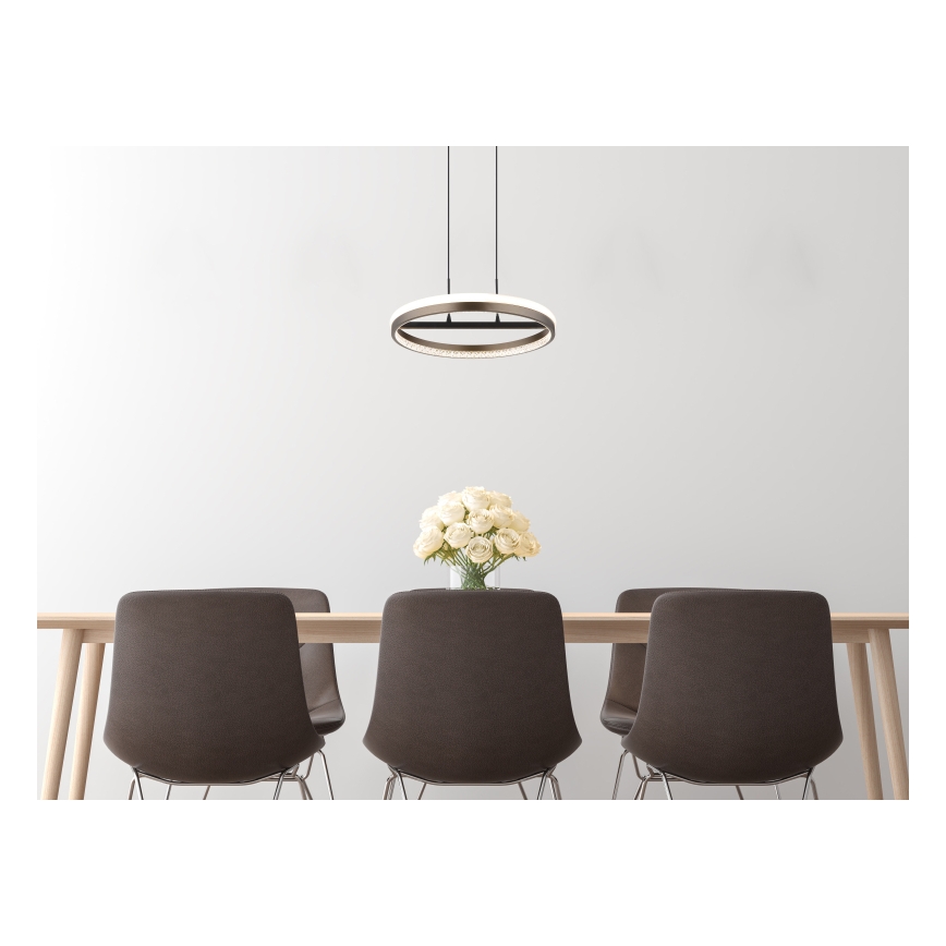 Globo - LED Chandelier on a string LED/40W/230V 3000/4000/6000K d. 39,7 cm brown