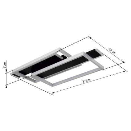 Globo - LED Ceiling light LED/40W/230V 62x27 cm matte chrome/black